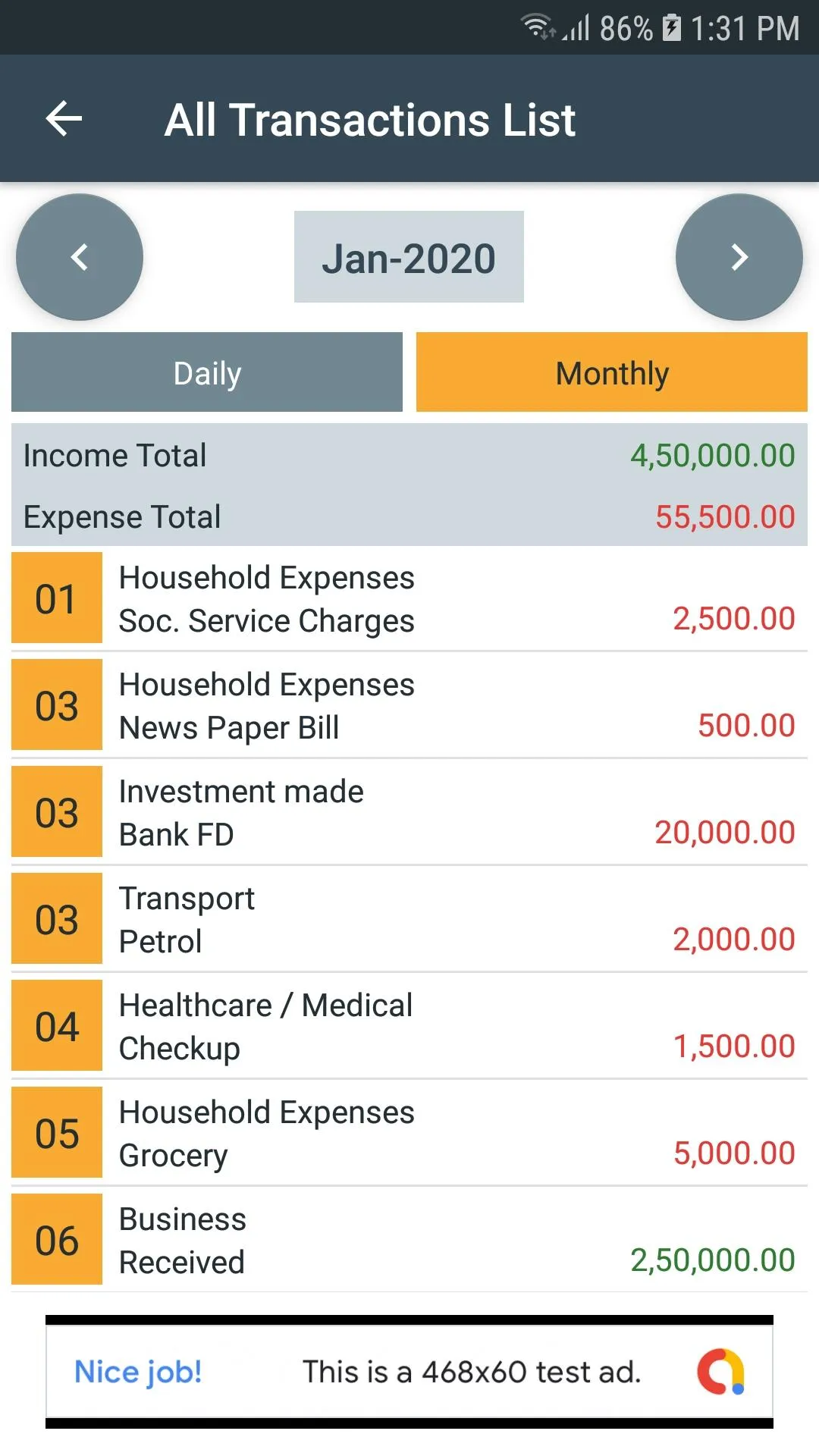 Daily Expense Manager | Indus Appstore | Screenshot