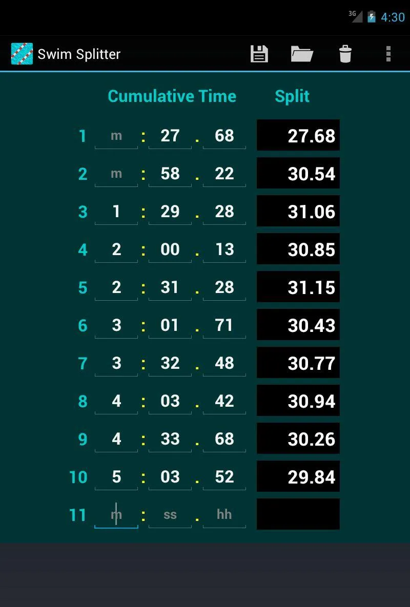 Swim Splitter Split Calculator | Indus Appstore | Screenshot