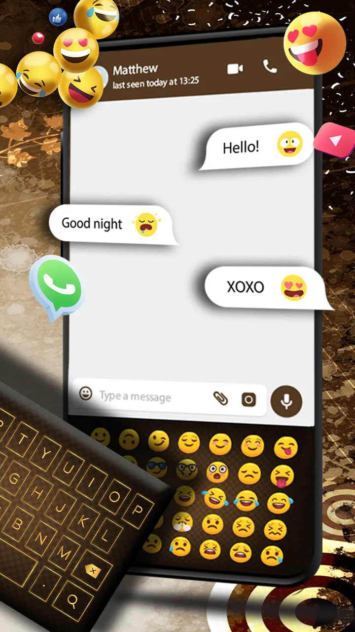 Transparent Golden Keyboard | Indus Appstore | Screenshot