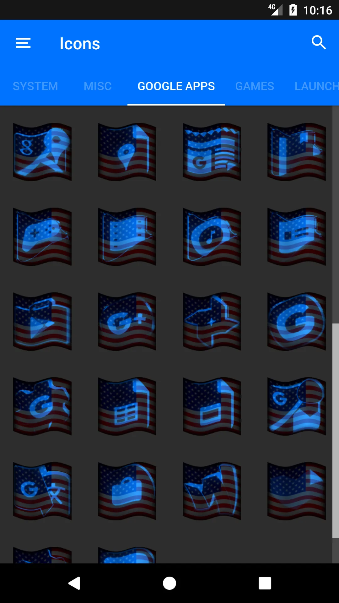 Usa Flag Blue Icon Pack | Indus Appstore | Screenshot