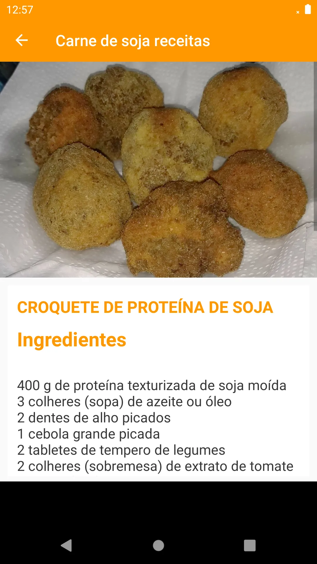 Receitas com Carne de soja | Indus Appstore | Screenshot