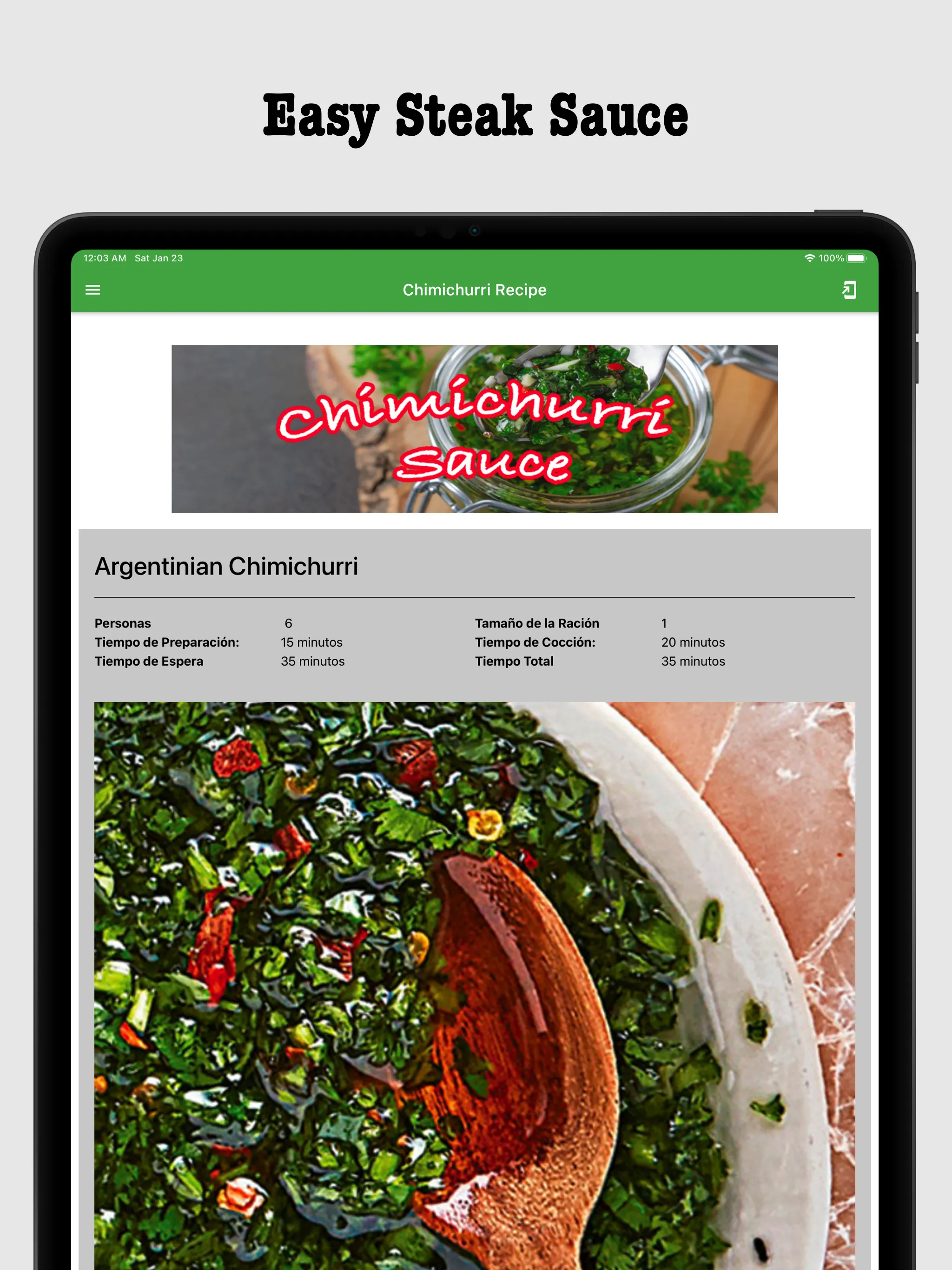 Chimichurri Recipe | Indus Appstore | Screenshot