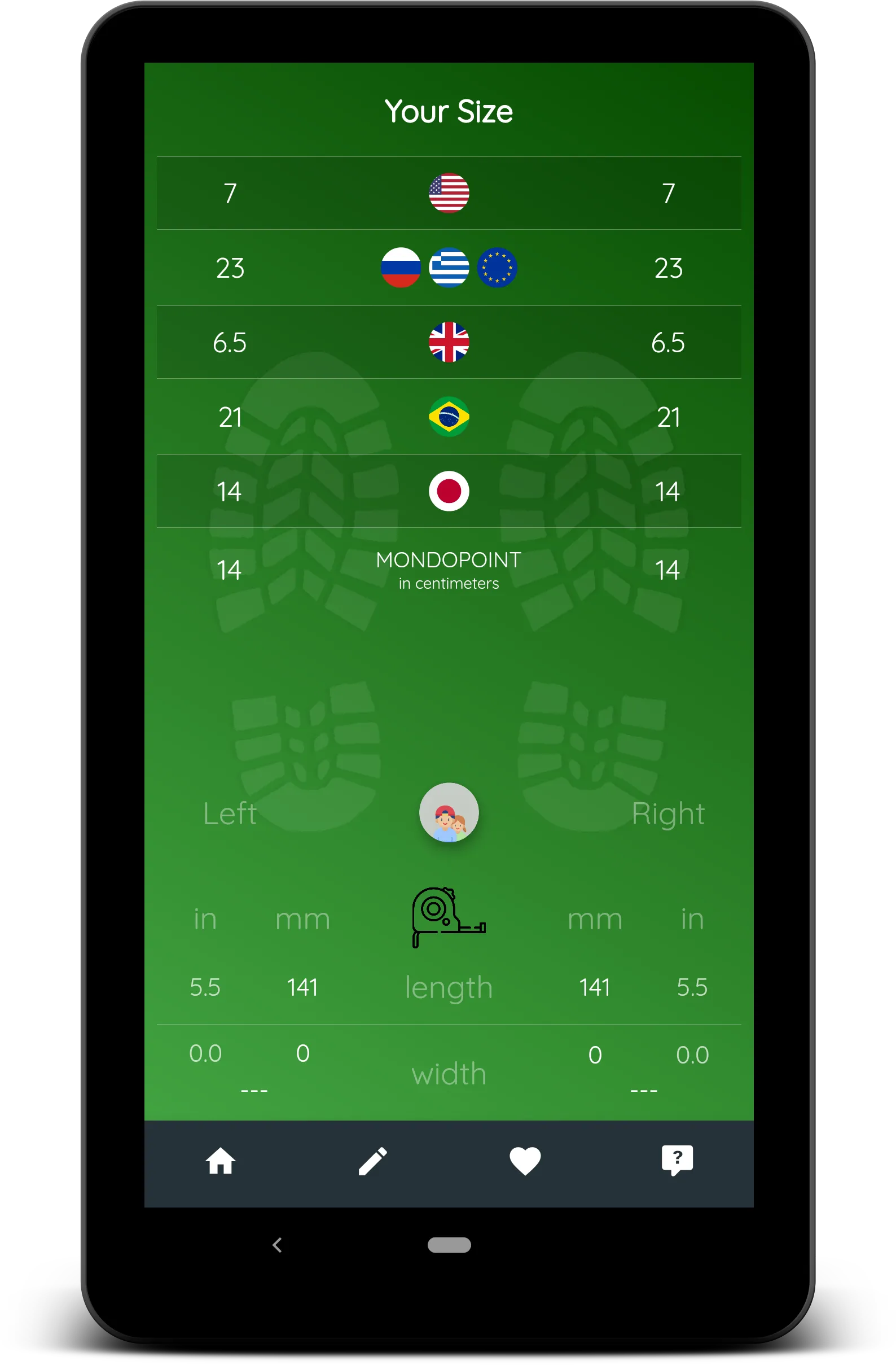 Shoe Size Meter and Converter | Indus Appstore | Screenshot
