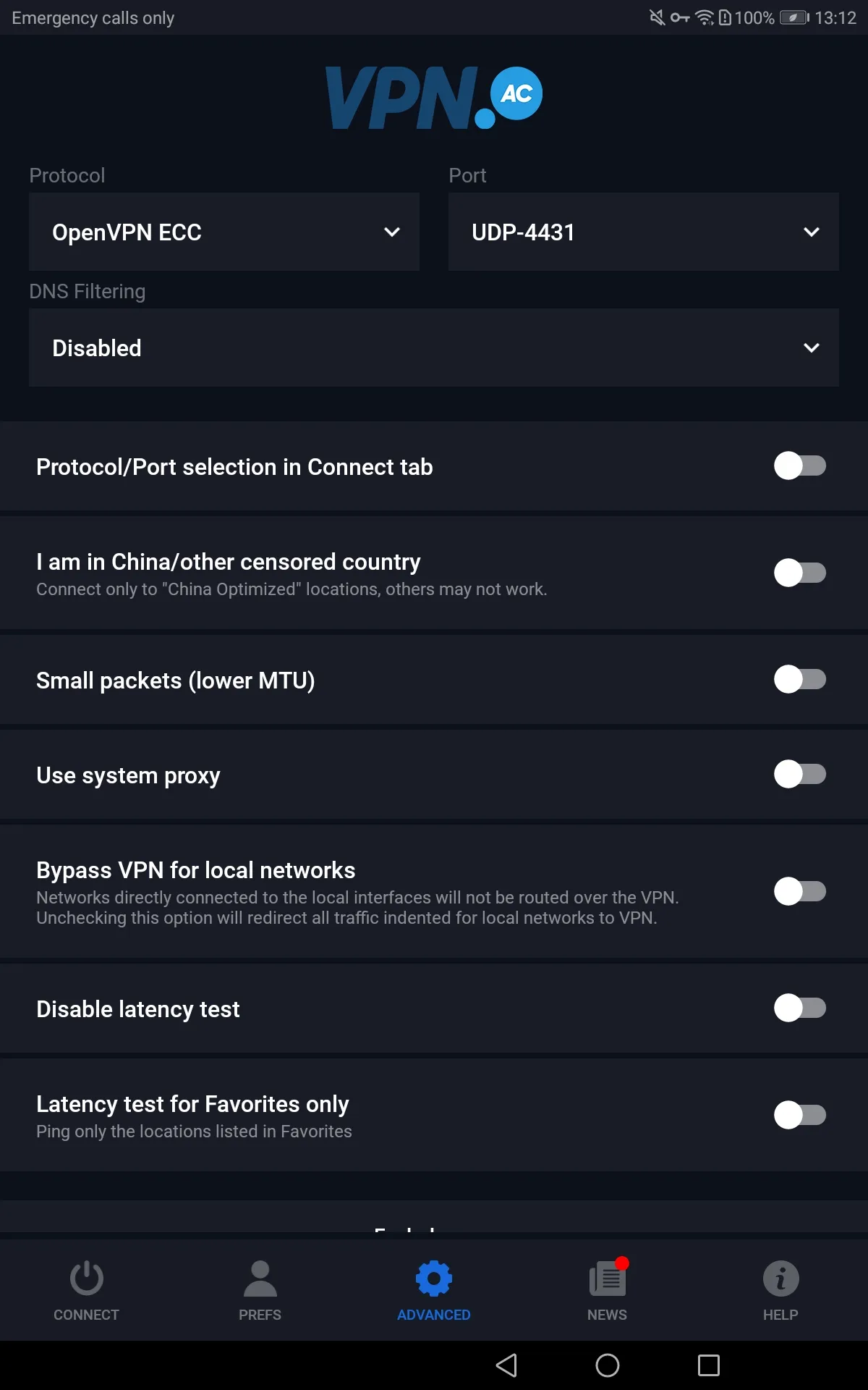 VPN.AC Client | Indus Appstore | Screenshot