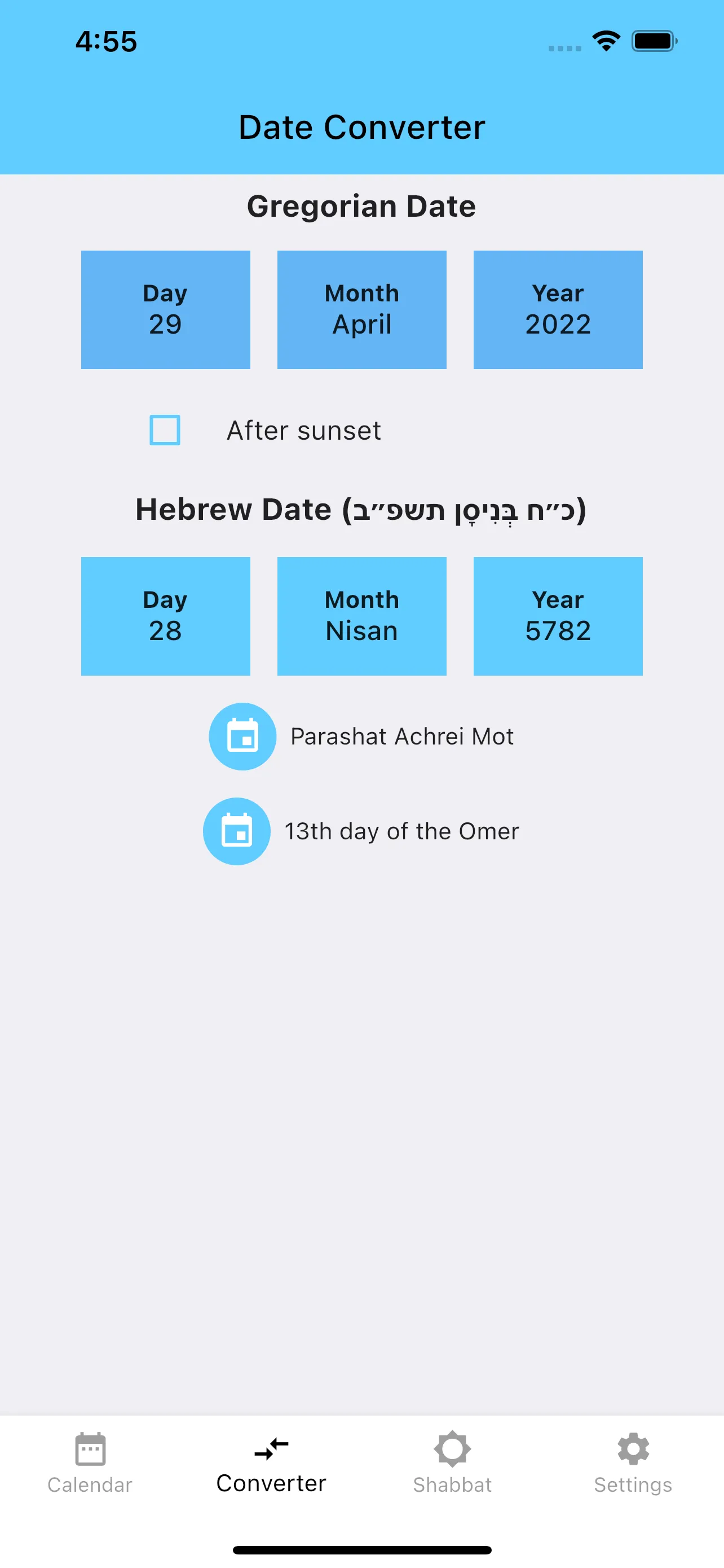 Jewish Calendar Dates | Indus Appstore | Screenshot