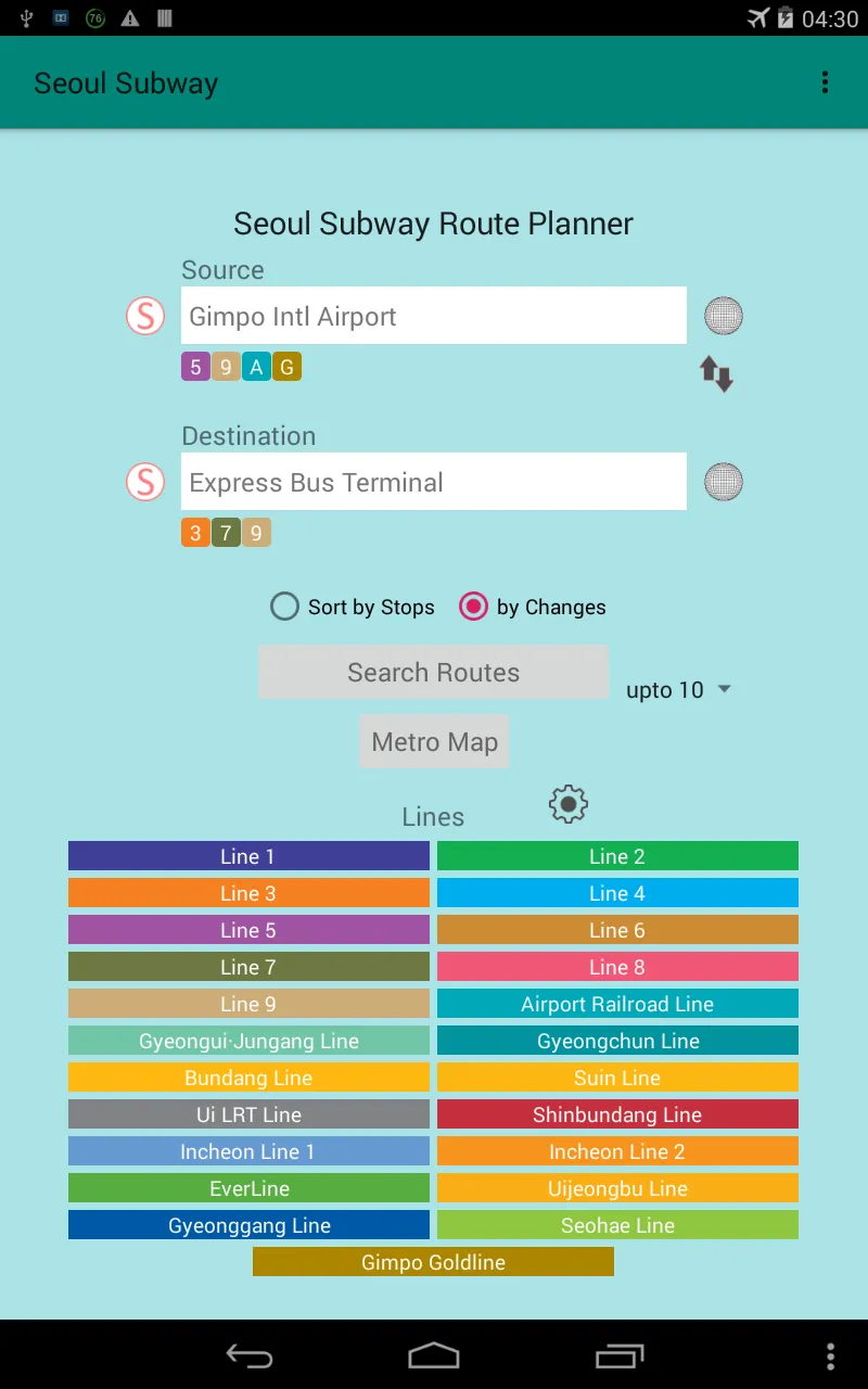 Seoul Subway Route Planner | Indus Appstore | Screenshot