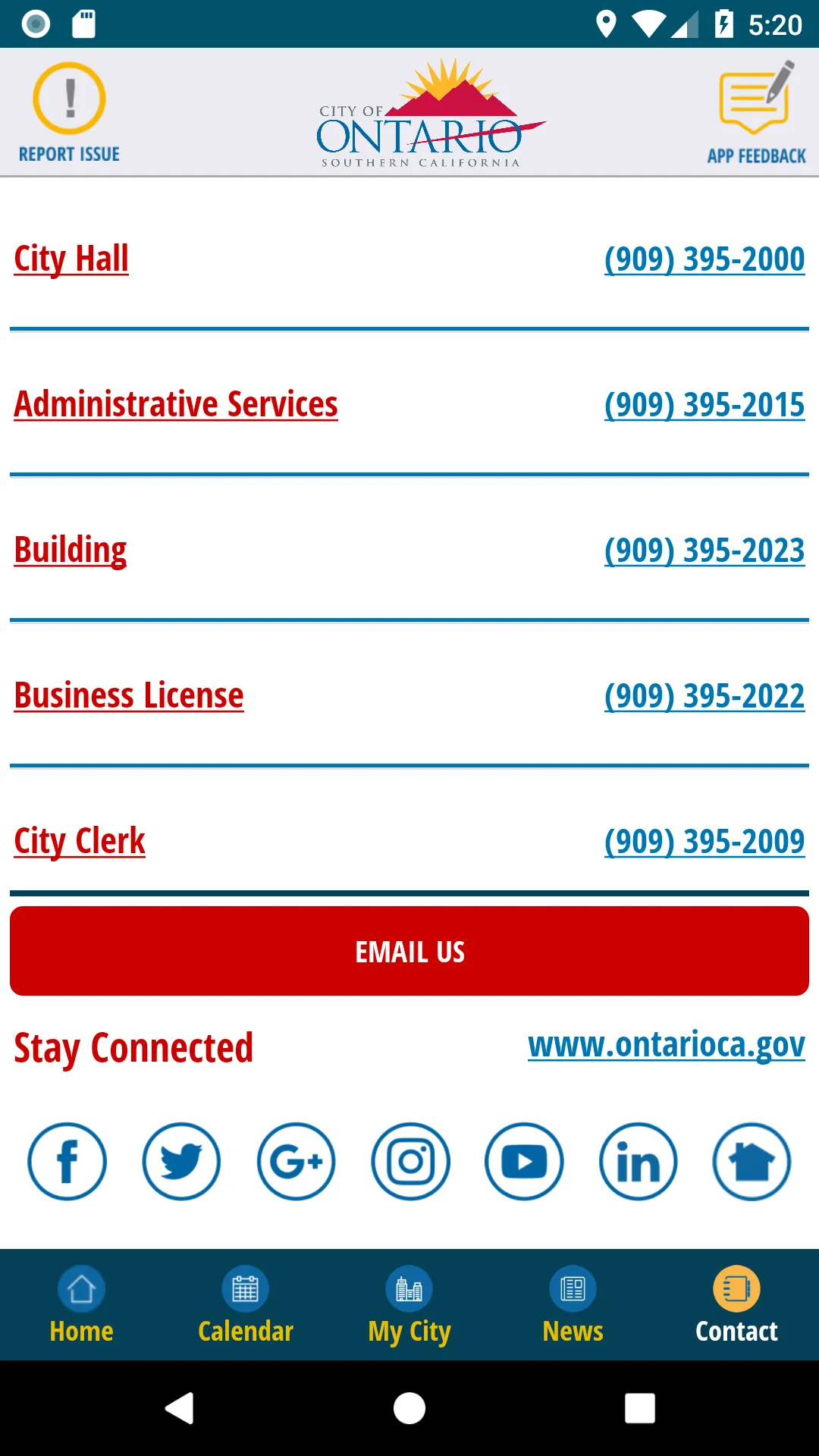 myOntario: City of Ontario, Ca | Indus Appstore | Screenshot