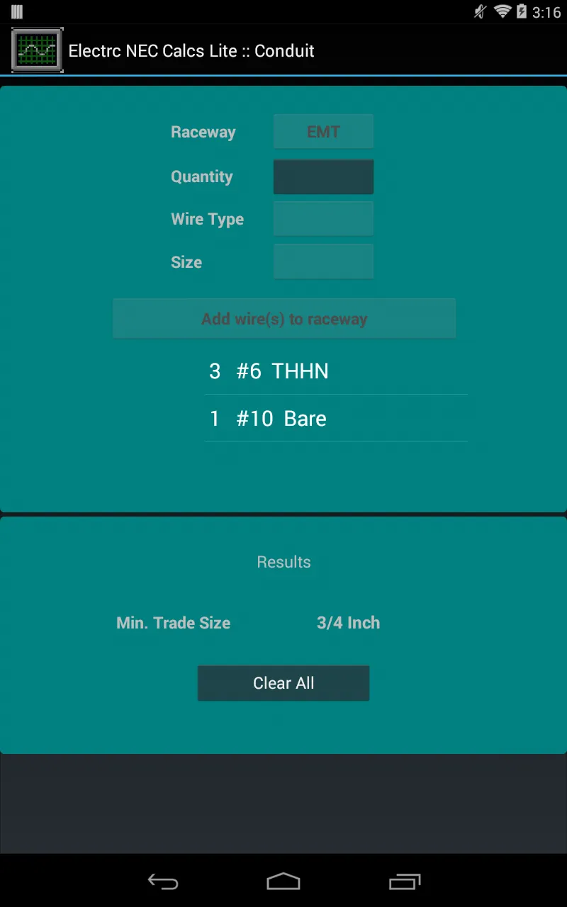 Electrc NEC Calcs Lite | Indus Appstore | Screenshot