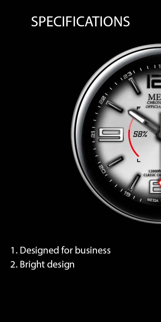 Classic Watch Face White Messa | Indus Appstore | Screenshot