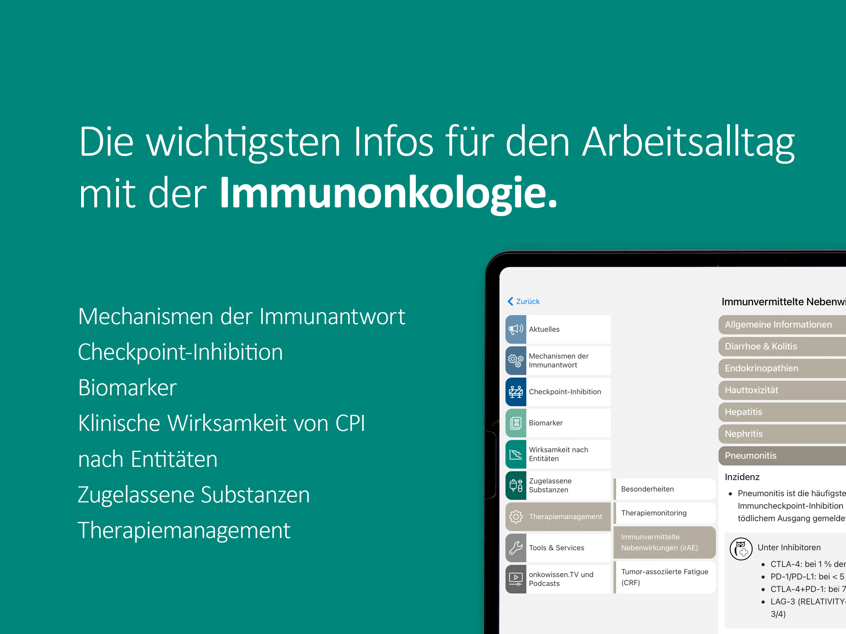 Immunonkologie onkowissen | Indus Appstore | Screenshot