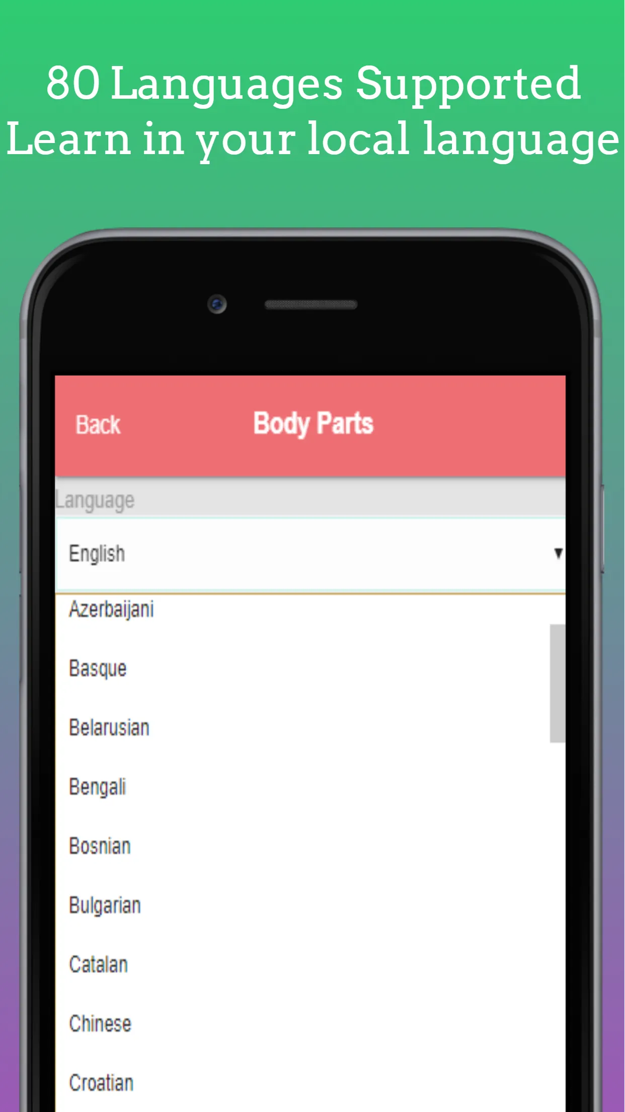 80 languages Kids body parts l | Indus Appstore | Screenshot