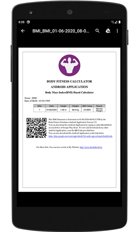 Body Fitness Calculator | Indus Appstore | Screenshot