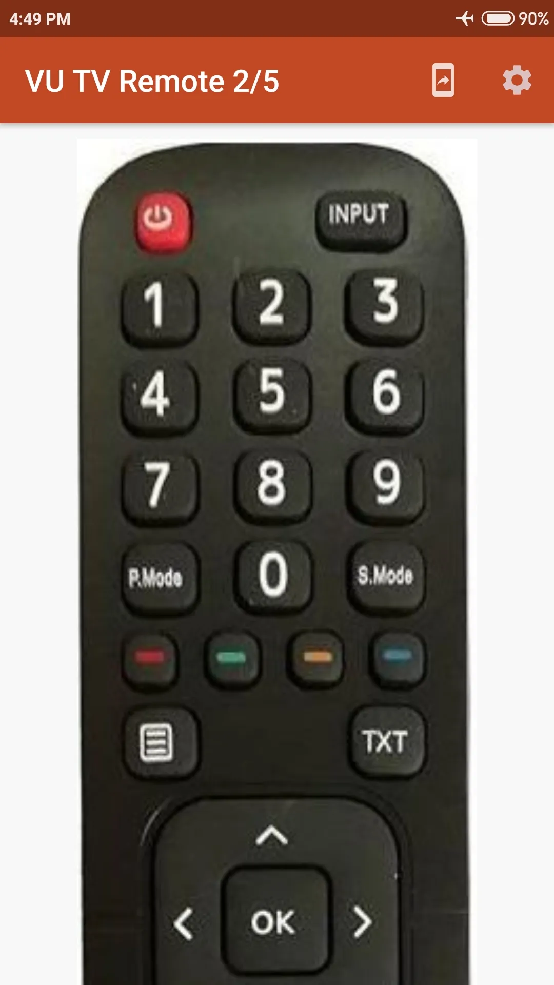 VU TV Remote IR | Indus Appstore | Screenshot