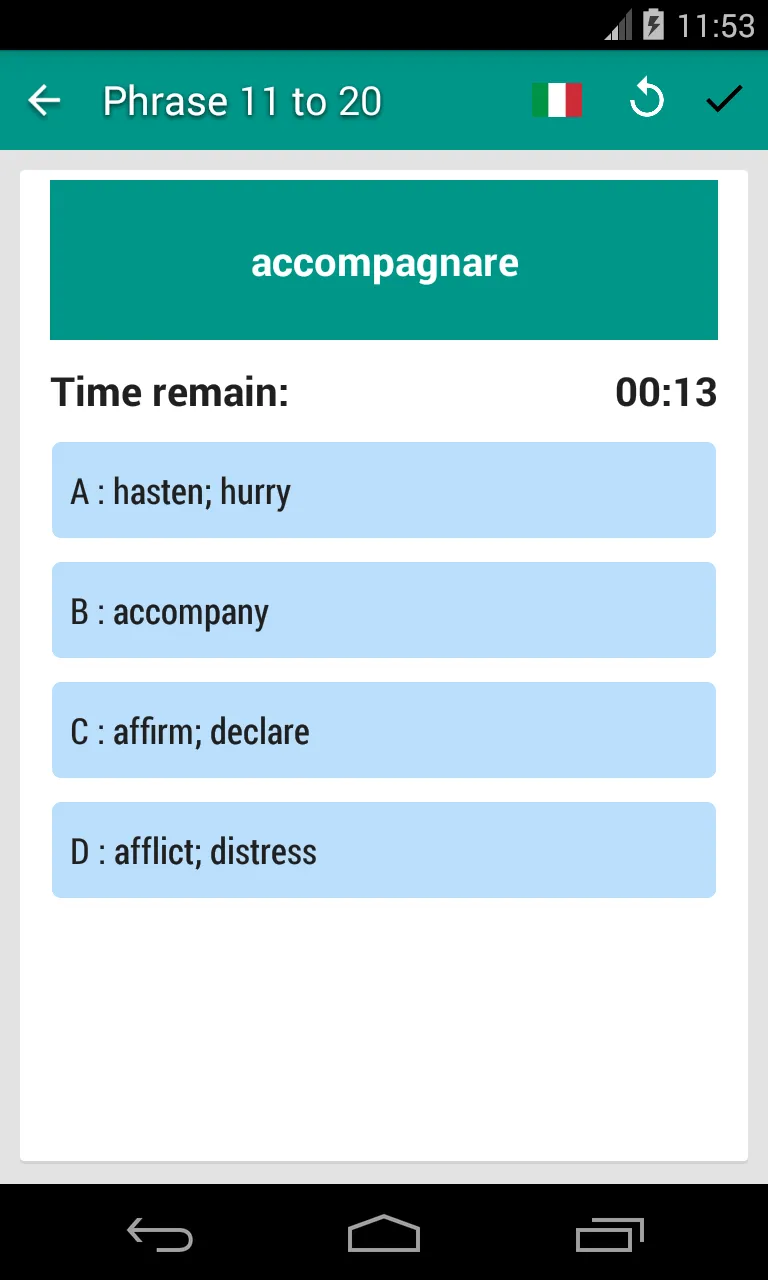 Daily Italian Verbs | Indus Appstore | Screenshot