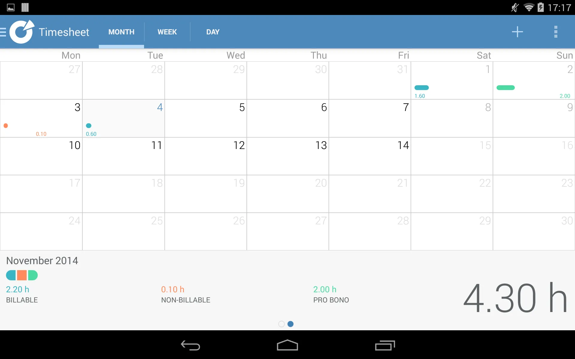 Intapp Time for Blackberry | Indus Appstore | Screenshot