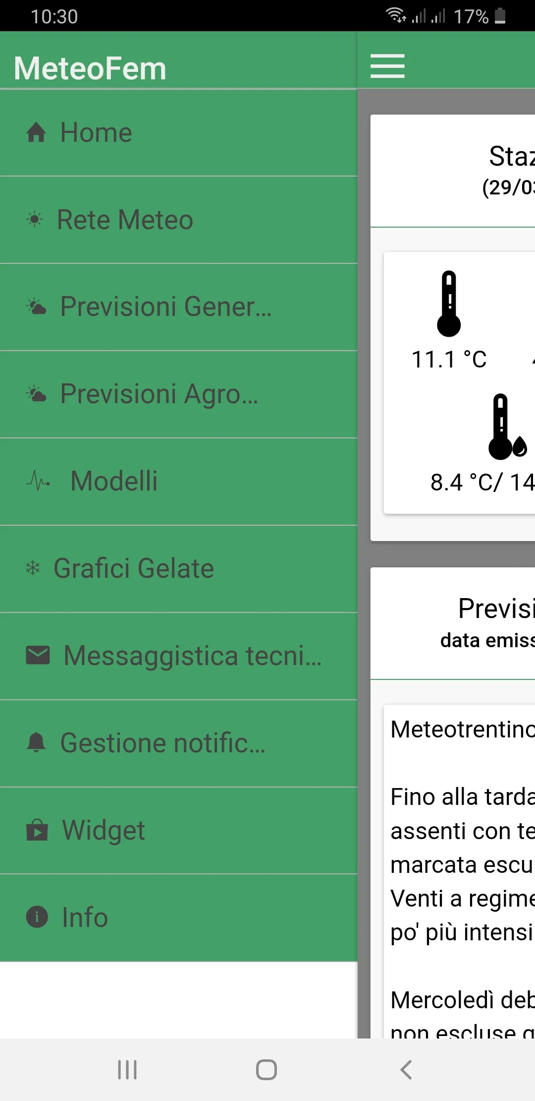 FEM Dati Meteo Trentino | Indus Appstore | Screenshot