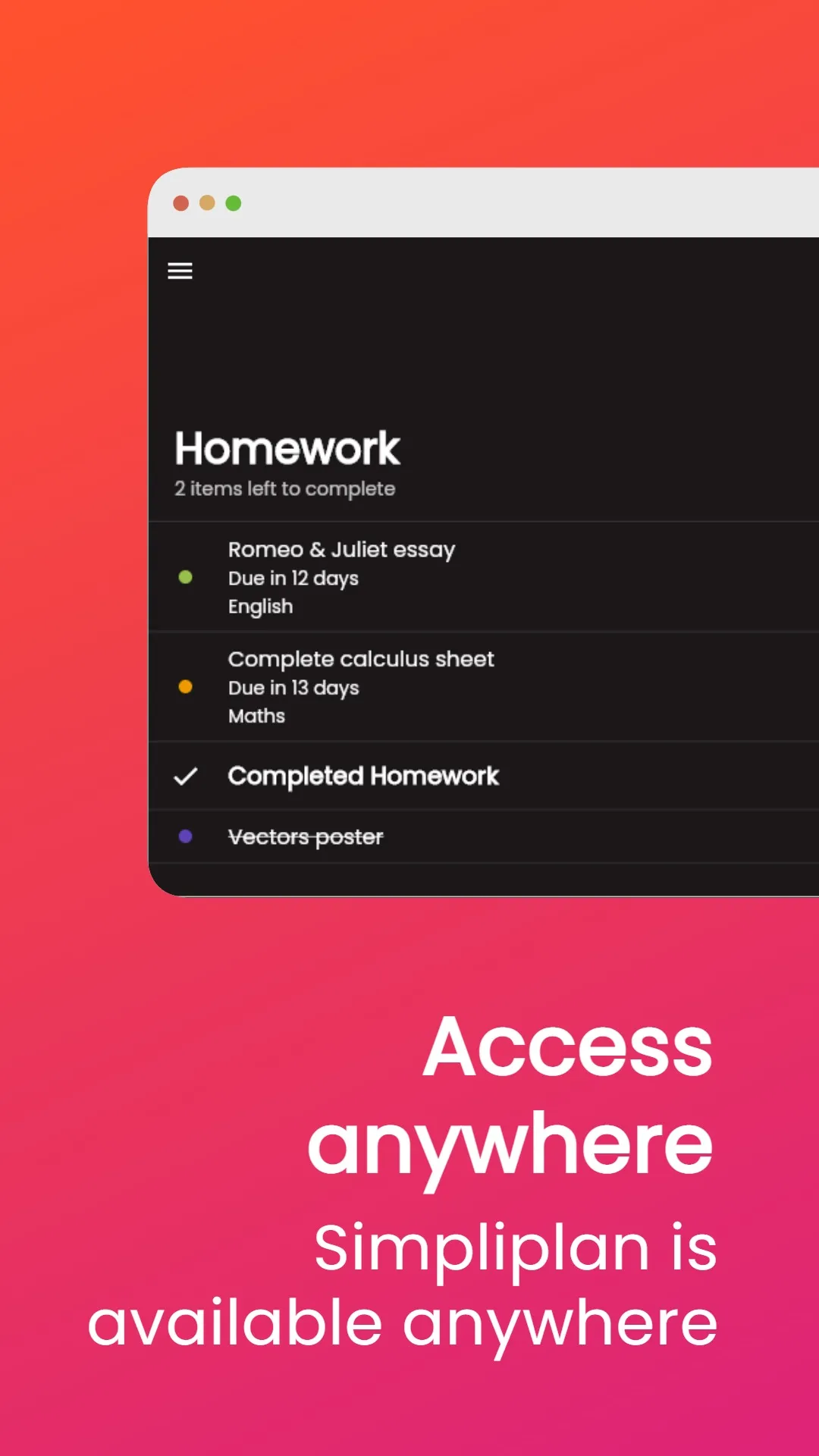 Simpliplan: homework planner | Indus Appstore | Screenshot