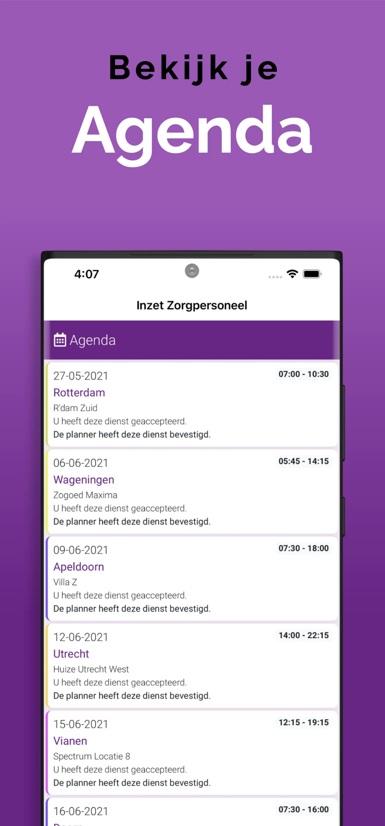 Inzet Zorgpersoneel | Indus Appstore | Screenshot