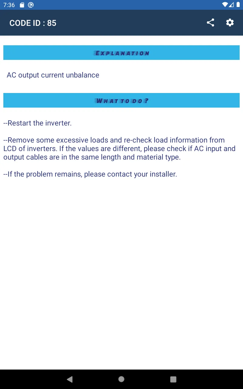 Solar Inverters Codes | Indus Appstore | Screenshot