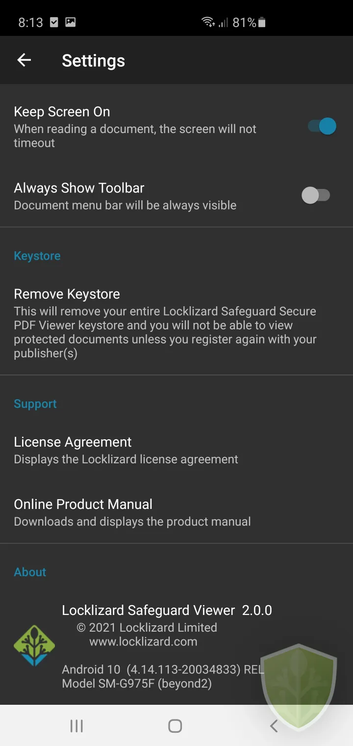 Locklizard Safeguard Viewer | Indus Appstore | Screenshot