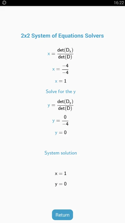 2x2 System of Equation Solvers | Indus Appstore | Screenshot