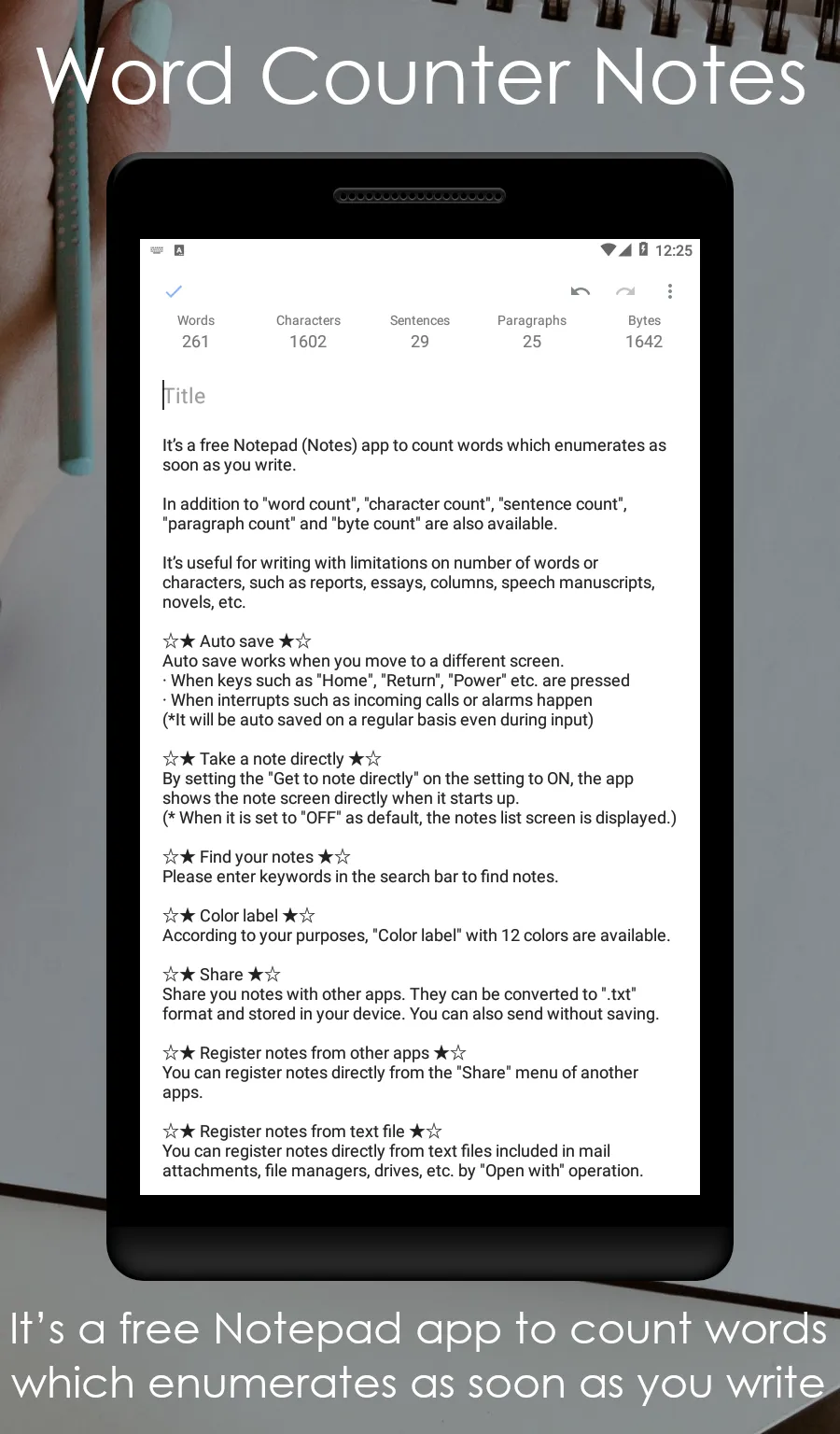 Word Counter Note CountablePad | Indus Appstore | Screenshot