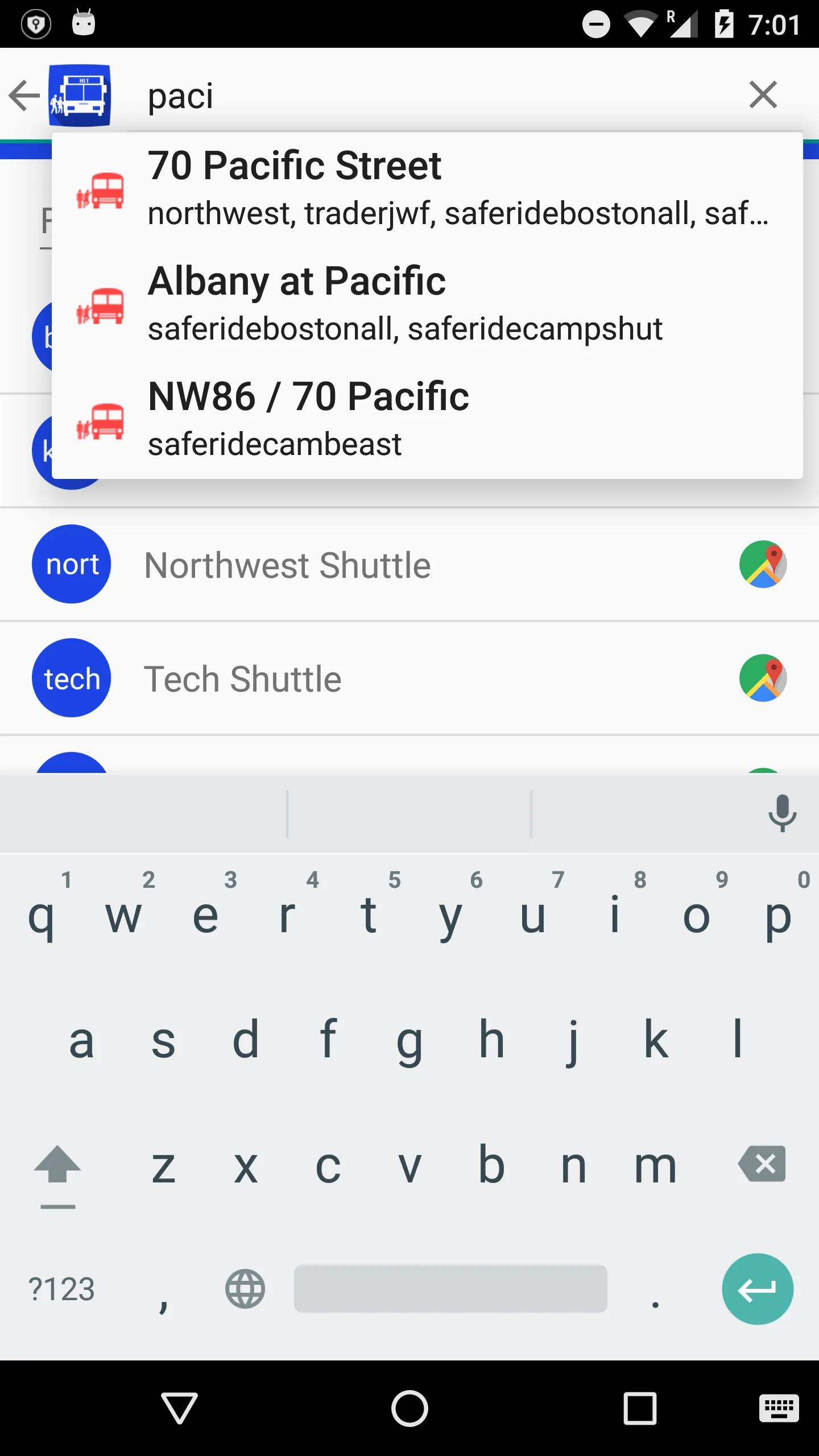 MIT Shuttle Live | Indus Appstore | Screenshot