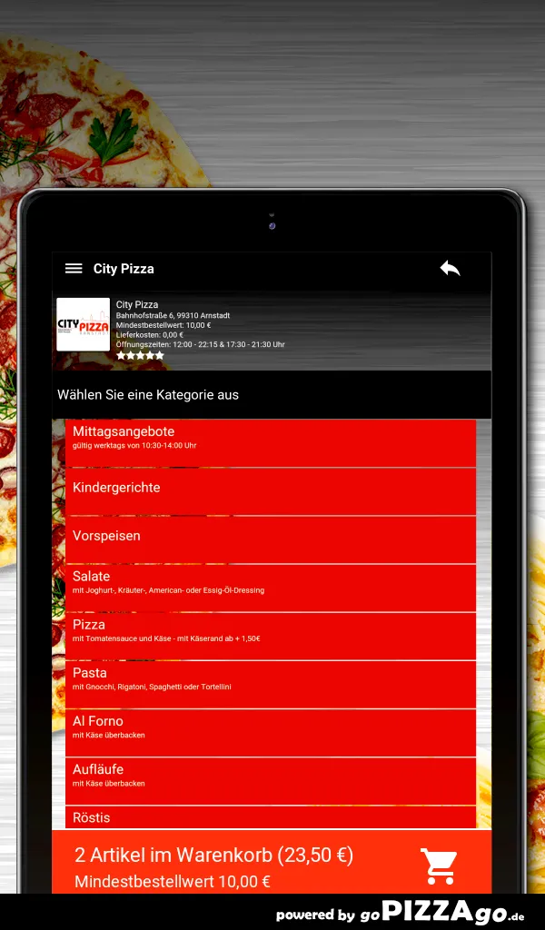 City Pizza Arnstadt | Indus Appstore | Screenshot