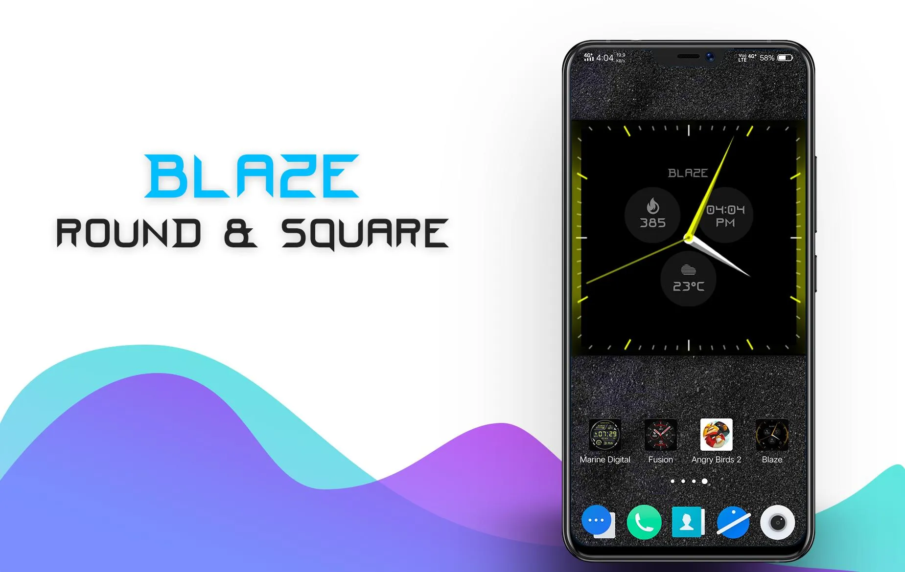 Blaze Clock Live Wallpaper | Indus Appstore | Screenshot