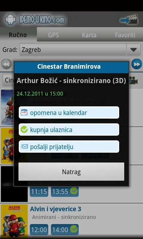 Kino program - Hrvatska | Indus Appstore | Screenshot