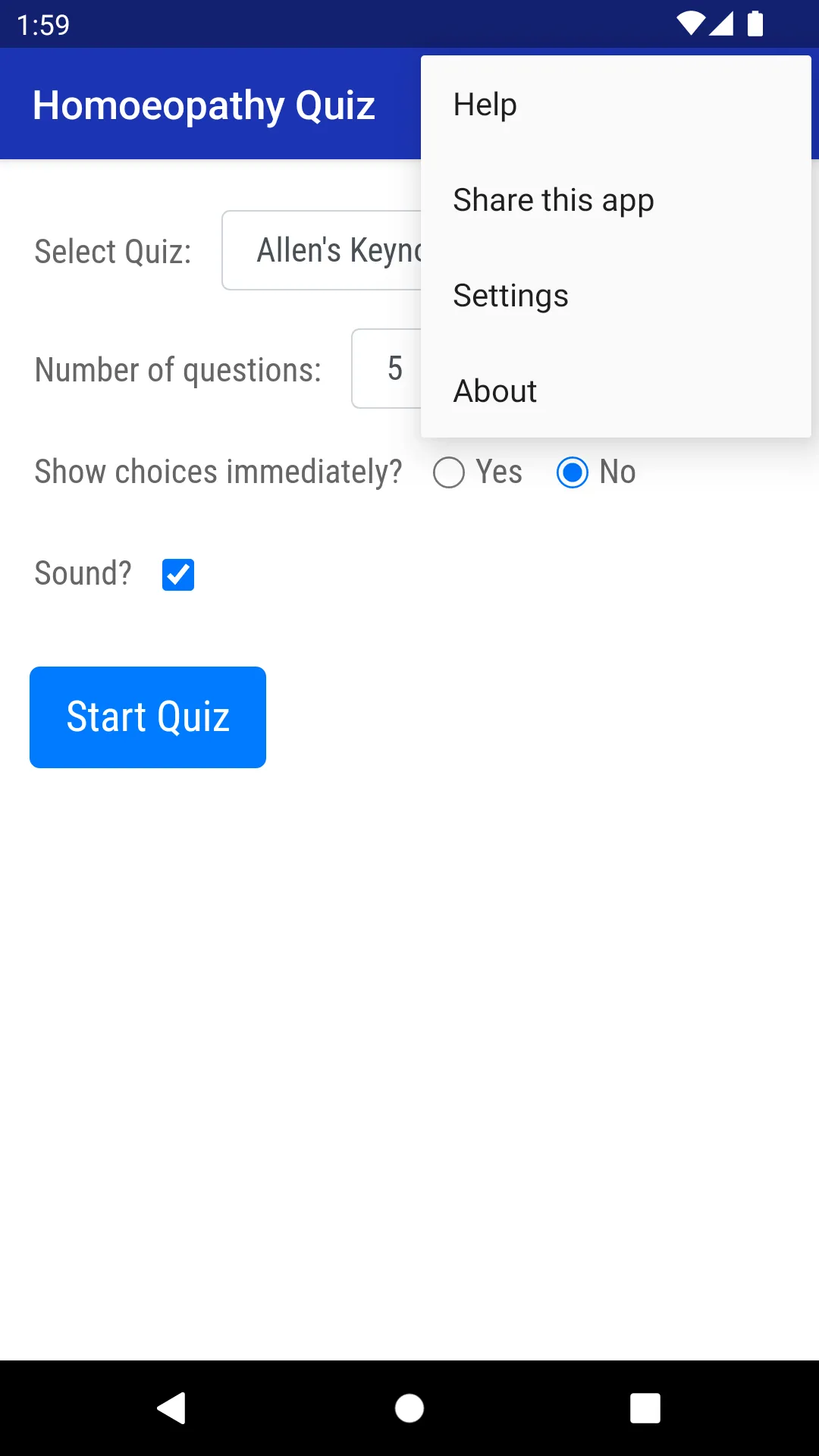 Homoeopathy Quiz | Indus Appstore | Screenshot