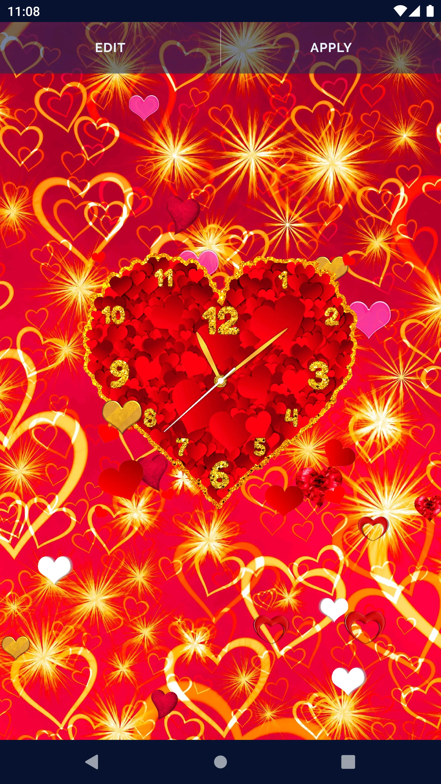 Hearts Love Clock Wallpapers | Indus Appstore | Screenshot
