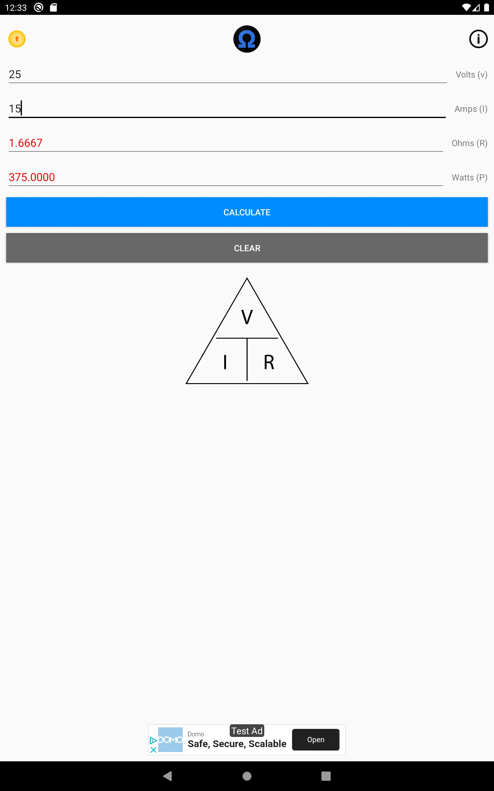 Ohms Law Calculator | Indus Appstore | Screenshot