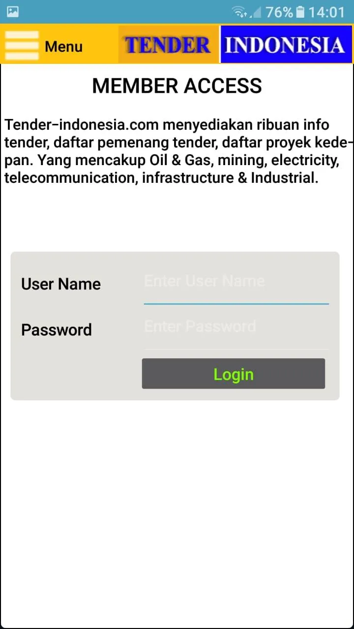 Tender Indonesia | Indus Appstore | Screenshot