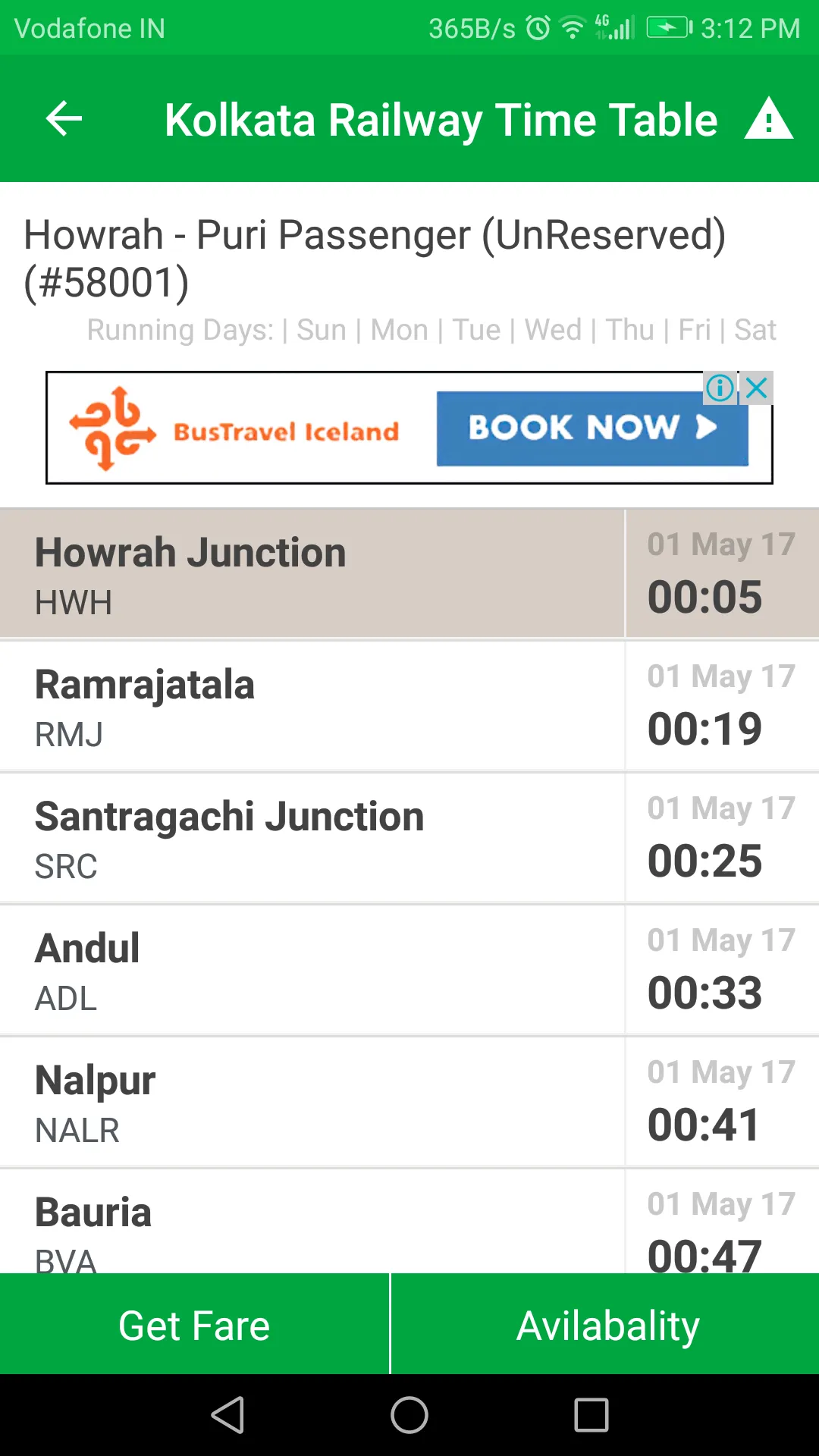 Kolkata SubUrban TimeTable | Indus Appstore | Screenshot