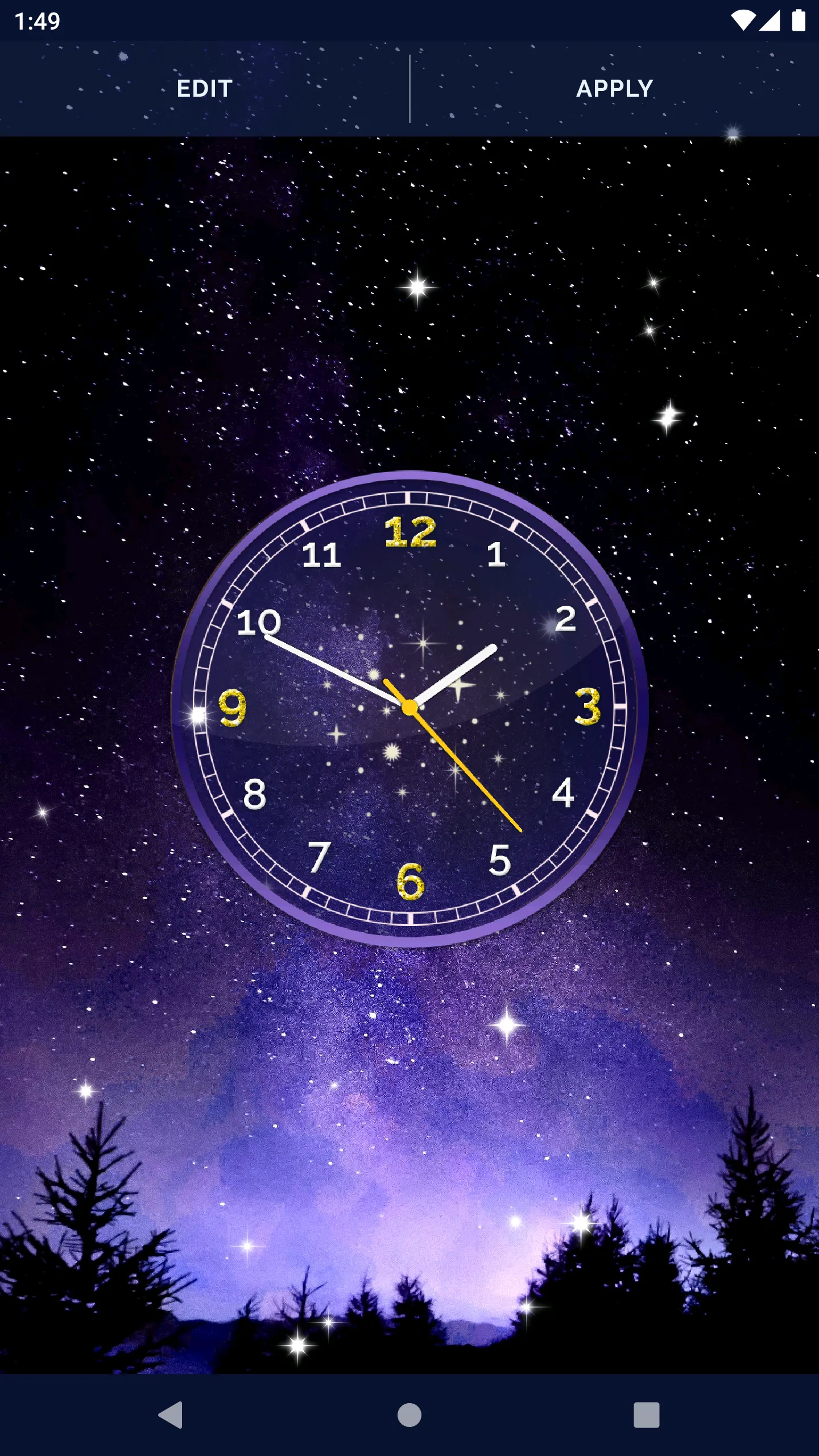 Night Sky Clock Live Wallpaper | Indus Appstore | Screenshot