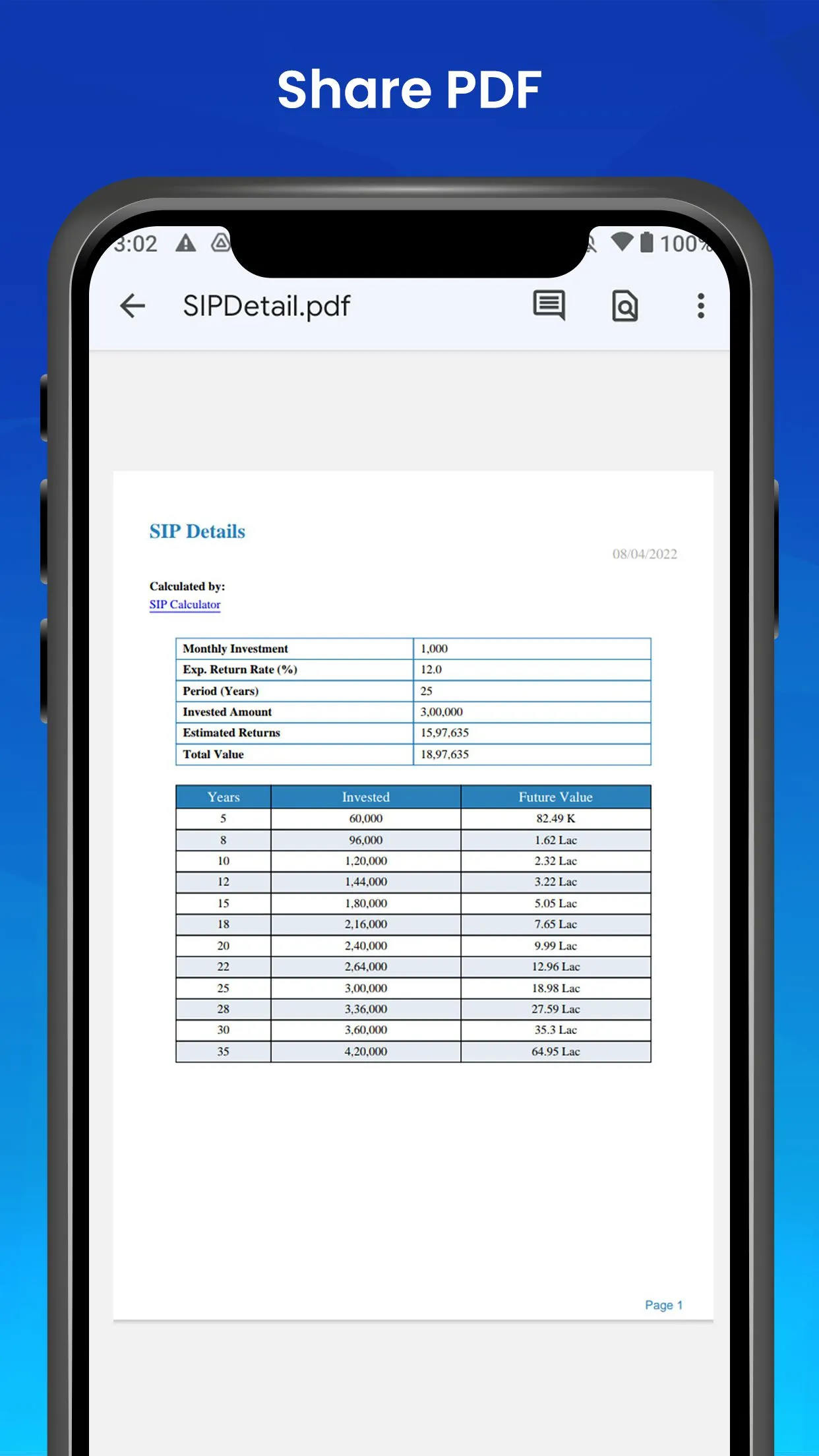 SIP Calculator | Indus Appstore | Screenshot