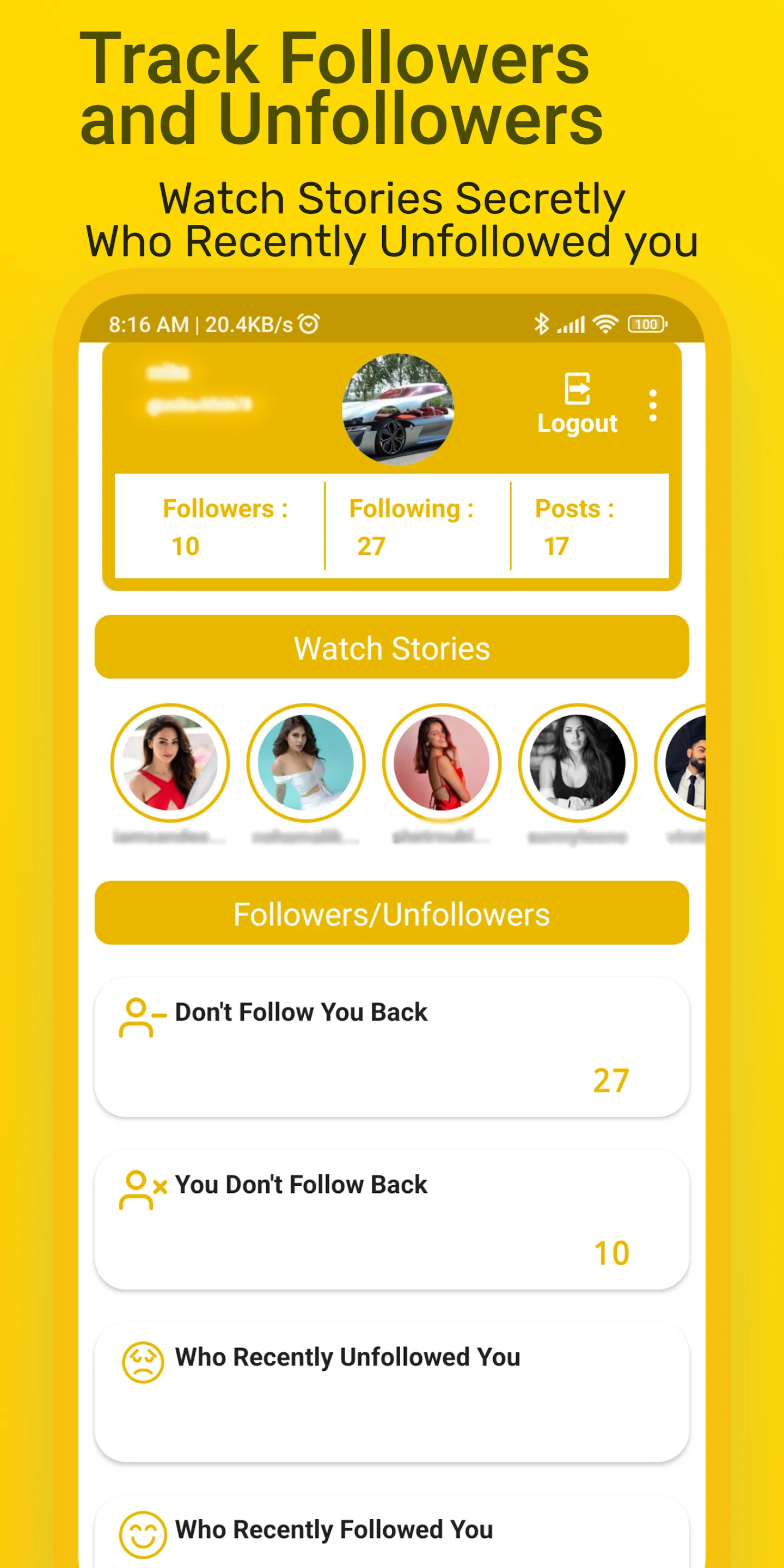 Followers And Unfollowers | Indus Appstore | Screenshot