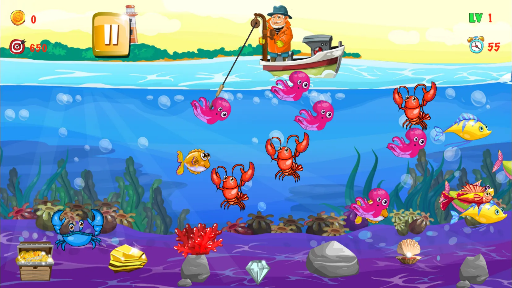 Gold miner, Fishing, gold rush | Indus Appstore | Screenshot