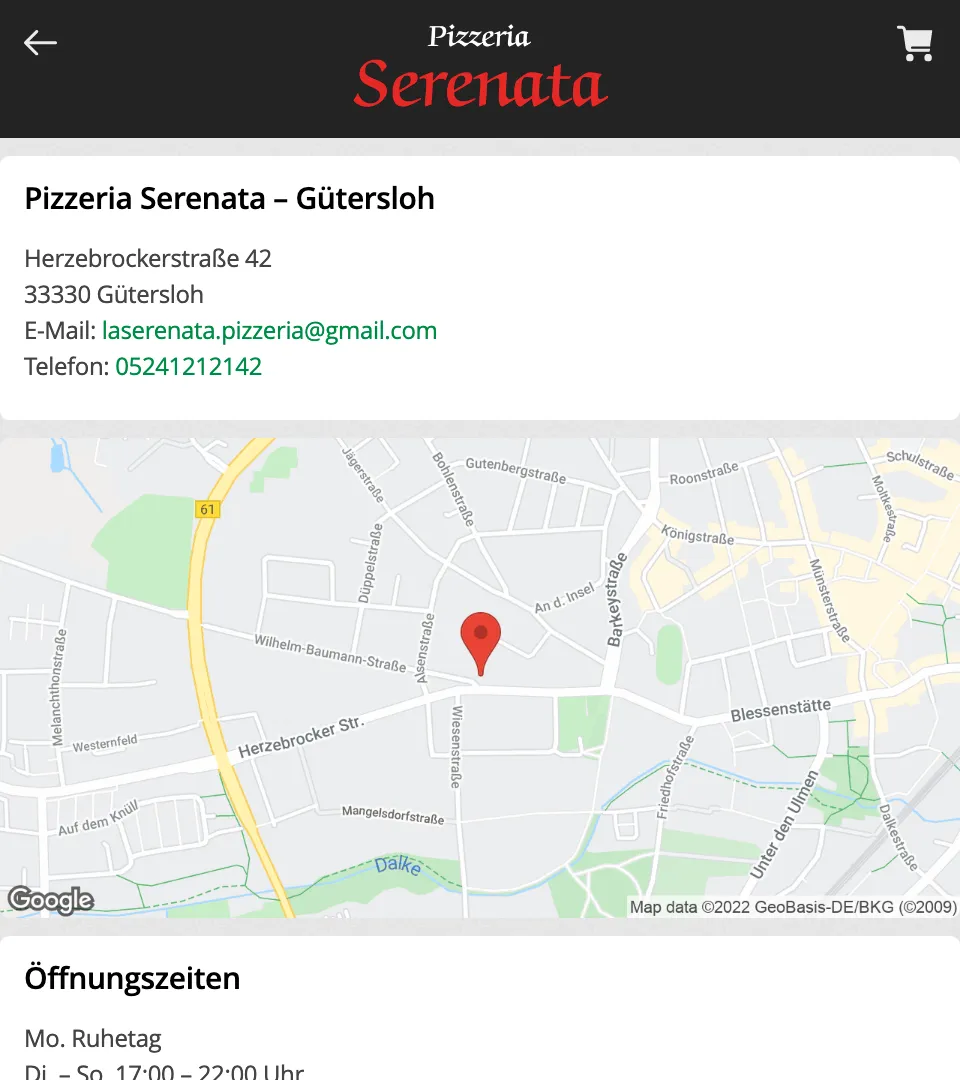 Pizzeria Serenata Gütersloh | Indus Appstore | Screenshot