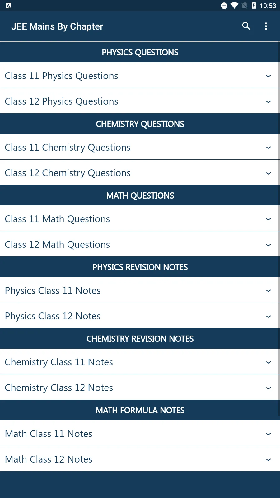 JEE Mains By Chapters | Indus Appstore | Screenshot