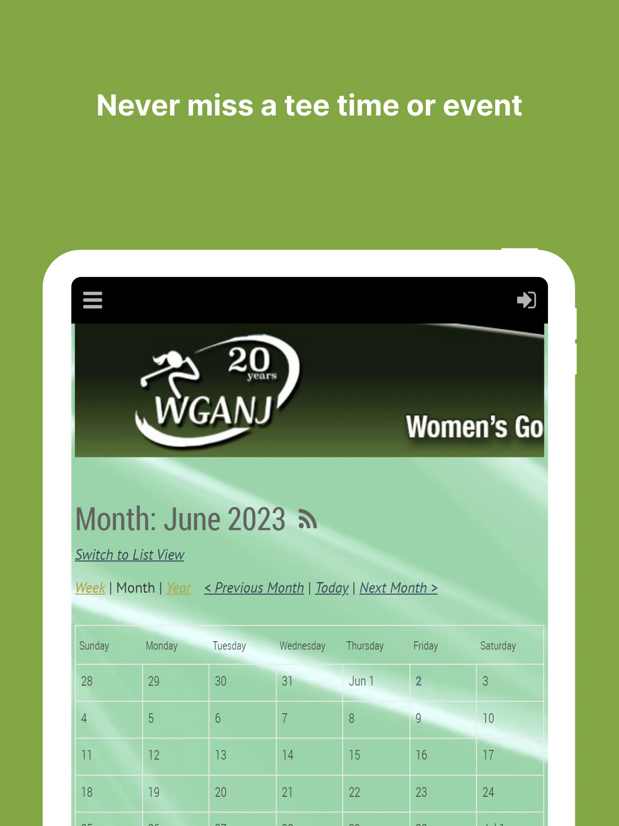 Womens Golf Association of NJ | Indus Appstore | Screenshot