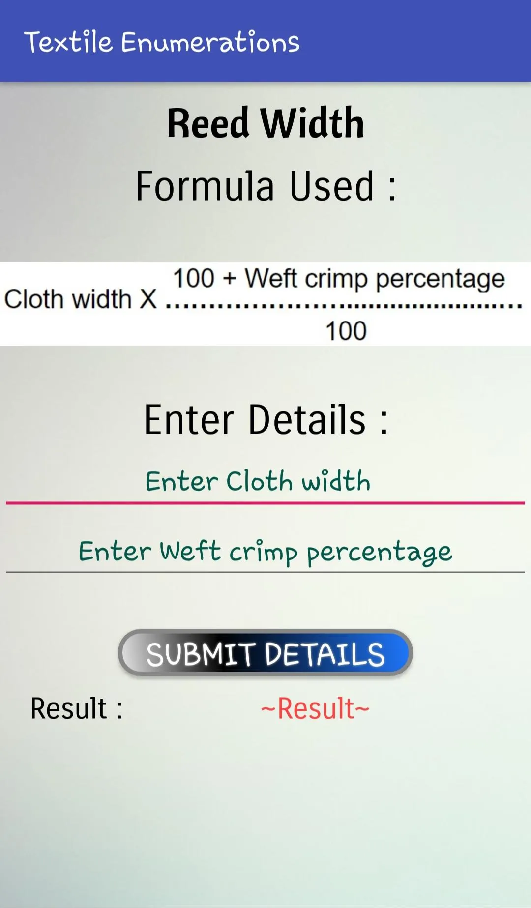 Textile Calculations | Indus Appstore | Screenshot