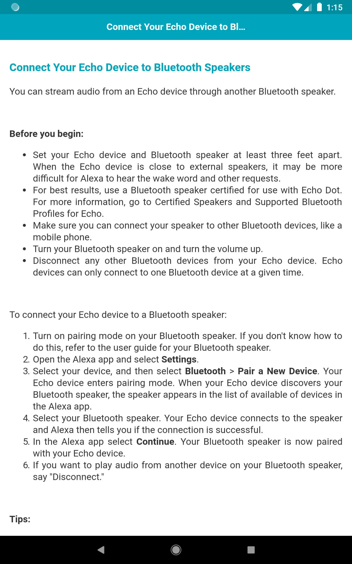 Tips for Amazon Echo | Indus Appstore | Screenshot