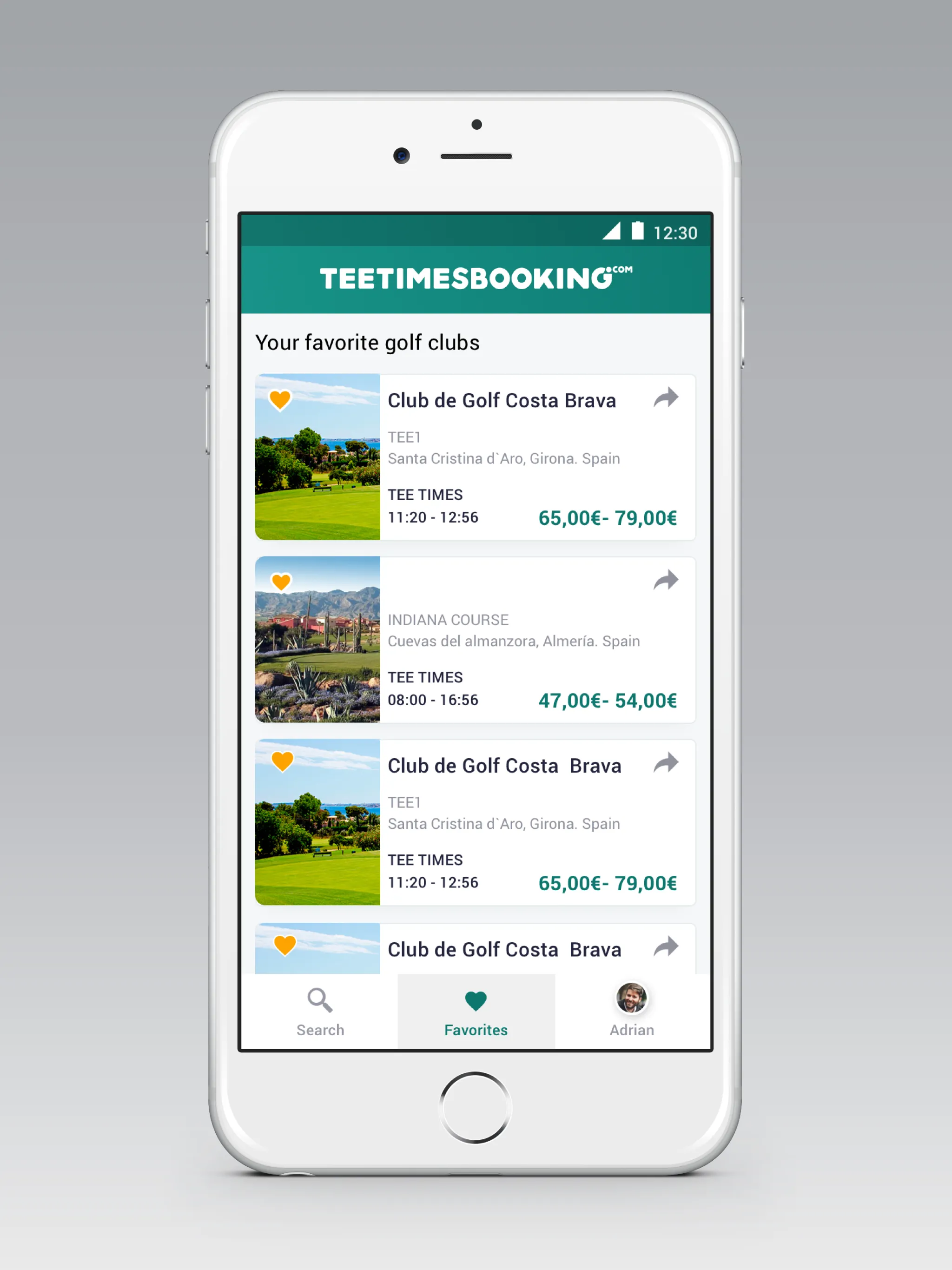 Tee Times Booking - Spain | Indus Appstore | Screenshot