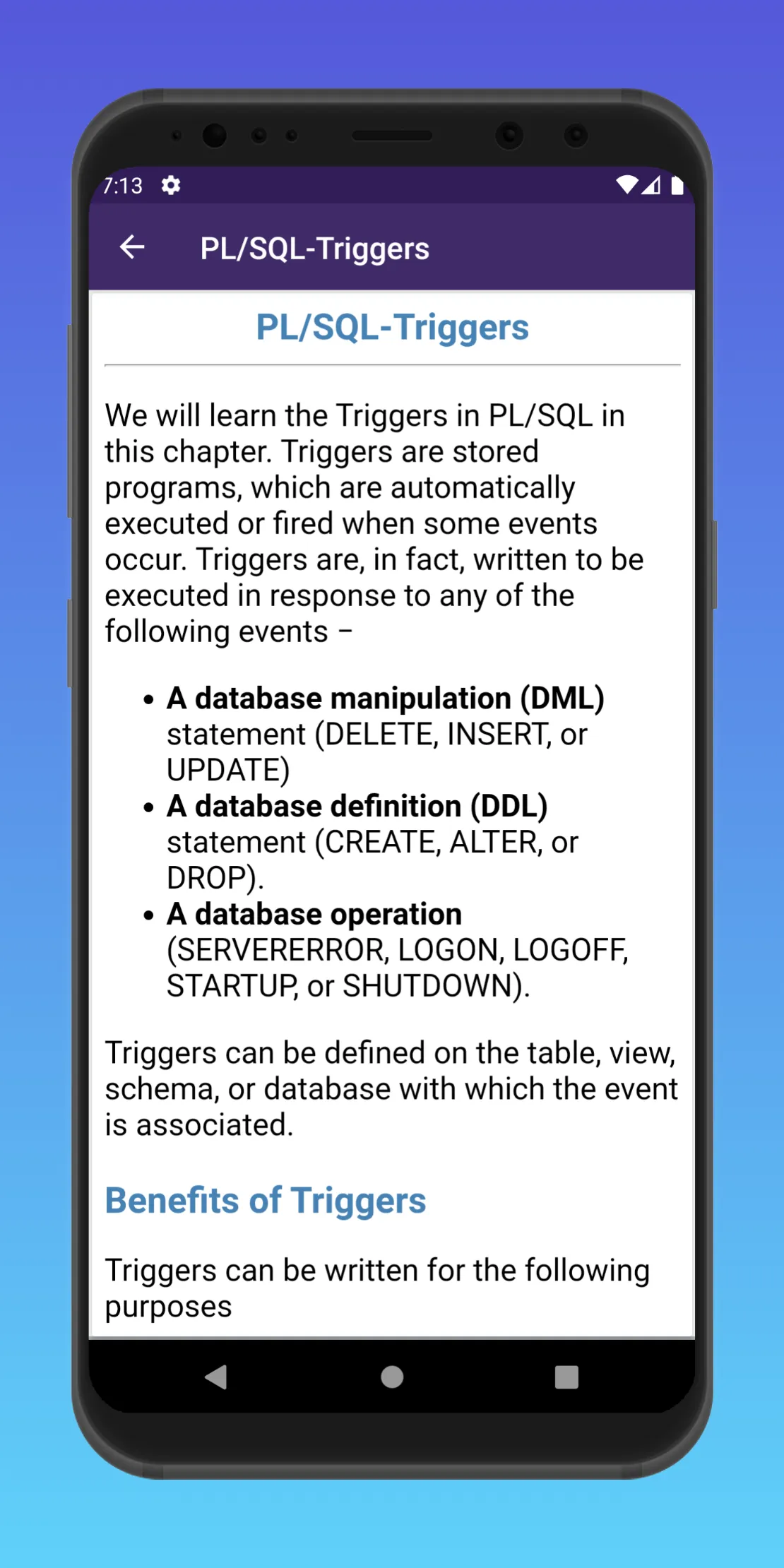 SQL and PL/SQL Tutorial | Indus Appstore | Screenshot