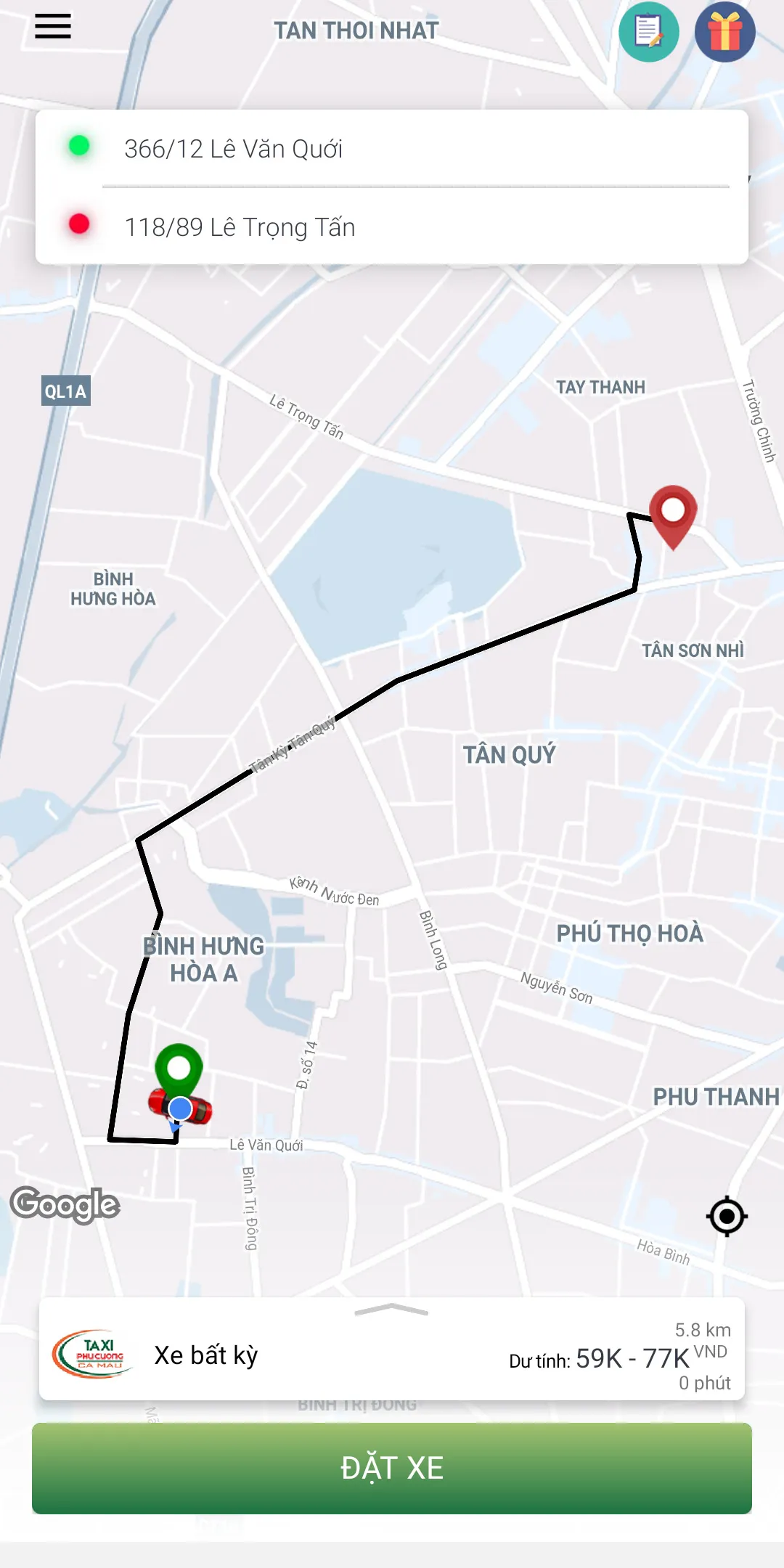 Taxi Phú Cường Cà Mau | Indus Appstore | Screenshot