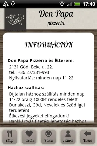 Don Papa Étterem | Indus Appstore | Screenshot