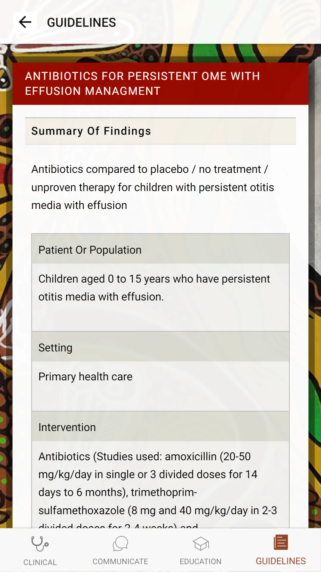 Otitis Media Guidelines | Indus Appstore | Screenshot