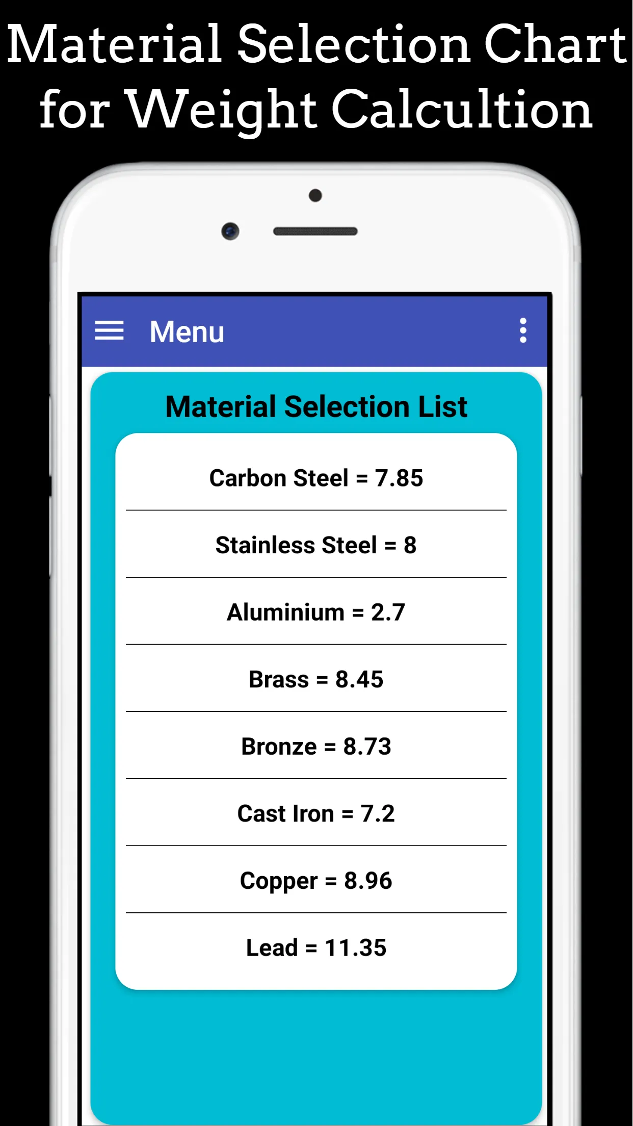 Fabrication Weight & Cost Calc | Indus Appstore | Screenshot